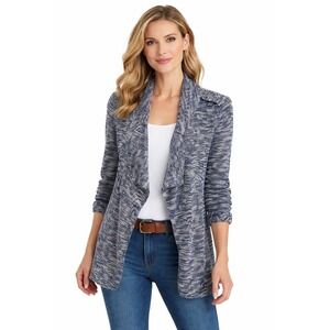 BAGATELLE Tweed Open-front Jacket In Blue size M